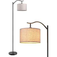 Pantalla de Lino Beige, Casquillo E27, Compatible con Varias Bombillas, 160cm Lámpara de Arco Negra con Pantalla Ajustable para Dormitorio, Salón, Oficina - details 16