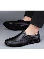 Zapatos Casuales de Cuero para Hombres Primavera-Verano 2025 Cómodos, de Primera Calidad, Perforados con Agujeros, Estilo Casual para Mediana Edad - details 3