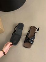 Sandalias romanas de talla grande para mujer, verano al aire libre, nuevo estilo francés, impresionantes sandalias planas de playa retro de hadas - details 14