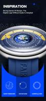 Reloj Astronómico MARK FAIRWHALE Dial de Tierra 3D, Diseño de Orbita Solar, Manos Luminosas, Correa de Silicona Azul, Lujo Casual - details 1