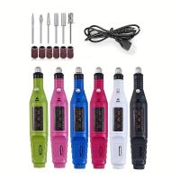 Máquina de taladro eléctrico para uñas, Pulidora portátil para manicura y pedicura con 6 puntos y bandas de lijado, USB - details 5