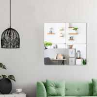 Pegatinas de pared de espejo extraíbles, láminas acrílicas flexibles, azulejos, espejos sin cristal, 1 piezas - details 8