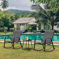 Mecedor de Patio, Resistente a la Intemperie, Ligero, Sillón Relax para Interior, Exterior(Azul, 3PC) - details 28