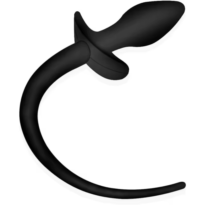 Tapón anal de silicona con colas de cachorro de perro, para principiantes, impermeable, tacto suave, juguetes sexuales anales, cuentas para mujeres y hombres (negro) - 1