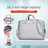 Computer bag, handheld safety airbag, file bag, public document bag, splash proof large capacity men's and women's shoulder bag, 14/15.6 inches - details 1