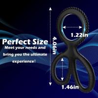 Anillos de cocinero para hombres erección sexo silicona Anillo para Pene Cockring Set pene anillo abrazadera disfunción eréctil Cockrings testículo escroto Bondage restricción pene escrotal más duro BDSM juguetes para adultos - details 3
