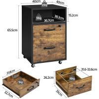 Cajonera de Escritorio Móvil con 2 Cajones Organizador de Archivos A4 Seguro y Llave - details 20
