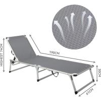 Tumbona plegable de aluminio sin sombrilla, Azul - details 24