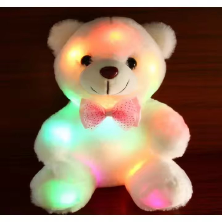 Oso de peluche LED luminoso y creativo de 22cm, animales de peluche, oso de peluche rosa brillante, regalo de Navidad para niños - 1