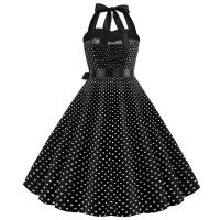 Vintage Women Summer Polka Dot Print Halter Party Dresses - details 39