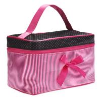 Bolsas de Maquillaje a Rayas con Lazo Neceser de Viaje para Mujer Organizador de Aseo de Belleza - details 3