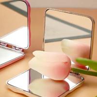Mini espejo de maquillaje plegable, espejos de mano portátiles cuadrados de doble cara, espejo de tocador creativo, espejo de bolsillo compacto - details 6