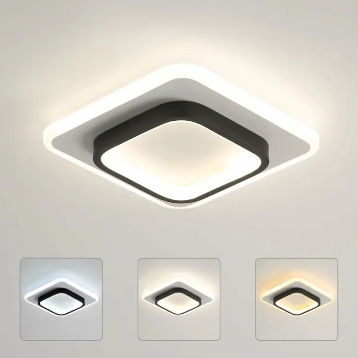 Lámpara de Techo LED Moderna 20W 2300LM Luz de Techo Cuadrada para Dormitorio, Comedor, Pasillos, Sala de Estar, Oficina Distancia de Diámetro 24cm Regulable 3000K 4500K 6500K - 1