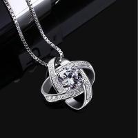 Collar de plata de ley para mujer ''Eres la luz de mis ojos'' con cadena de regalo original para el día de San Valentín de 45 cm de largo - details 1