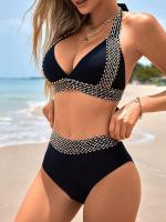 Conjunto de bikini de cintura alta para mujer, traje de baño de dos piezas con elevación, ropa de playa, 2024 - details 20