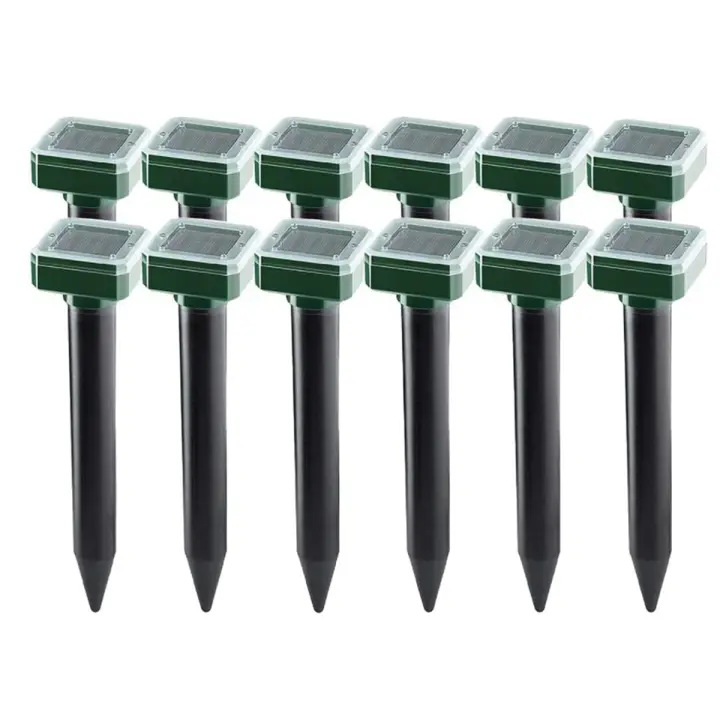 Repelente de serpiente ultrasónico Solar para exteriores, dispositivo electrónico de vibración para granja, patio y jardín, 12 paquetes - 1