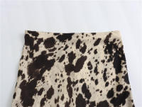 Falda midi de longitud media con textura de seda estampada versátil para mujer primavera otoño - details 6