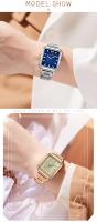Reloj cuadrado mini de lujo para mujer con esfera de nácar, correa luminosa de acero inoxidable, reloj de moda, regalo para mujer - details 10