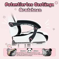 Silla de juego para ordenador, diseño ergonómico, con respaldo alto, soporte lumbar, reposapiés, piel sintética - details 18
