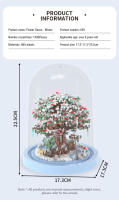 Seasonal Building Block Toy Flower with Dust Cover DIY Treehouse Model Bricks with Light Ornament Romantic Gift for Girlfriend - details 23