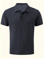 Nuevo Camiseta de manga corta de seda de hielo de malla de alta gama Paul, camiseta para hombre con cuello, color sólido de verano - details 7