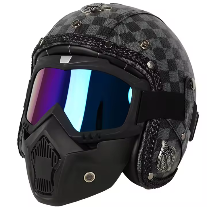Casco de moto hombre trail aire libre Retro mujer Gafas Proteccion - 1
