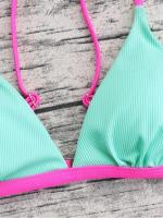 Conjunto de Bikini con Push-up para mujer, traje de baño liso con Espalda descubierta, dos piezas, cintura alta, 2023 - details 4