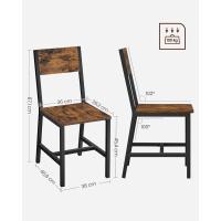 Sillas de Comedor, Juego de 4, Marco de Acero, Estilo Industrial, para Comedor, Salón, Cocina, Marrón Rústico y Negro - details 5