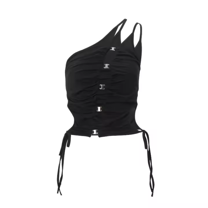 BUNO-camisetas sin mangas sexis con hombros descubiertos y espalda descubierta para mujer, moda Y2K, chaleco calado Irregular, novedad de verano, ropa de calle, camisola - 1