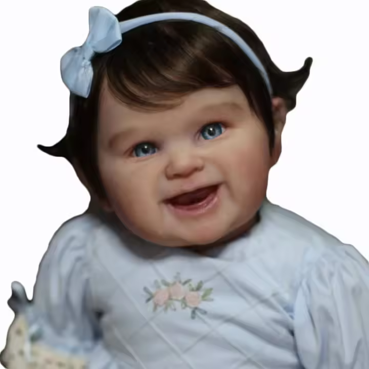 BZDOLL muñeca Reborn realista de silicona suave, con pintura 3D bebé sonriente, piel y venas, regalo de cumpleaños para niños encantadores, 55cm, 22 pulgadas - 1