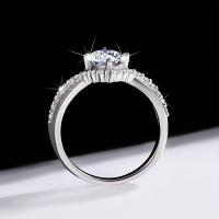 Anillo de boda de plata 925 1 quilate de moissanita Diseño elegante de dedo Joyería de decoración - details 2