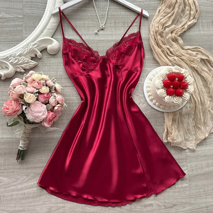 Elegante Vestido Nocturno Sencillo Ropa de Dormir y Relájarse para Mujeres - 1