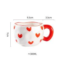 Taza de Cerámica Estilo Coreano Hecha a Mano 300ML Taza de Café Desayuno con Diseño de Flor Pintada a Mano Ideal para Desayuno, Leche de Mañana, Té de la Tarde - details 8