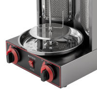 Máquina Shawarma Vertical de Gas Doner Kebab Grill giroscopio asador horno carne asador con 2 quemadores para cocina comercial de restaurante en casa - details 4