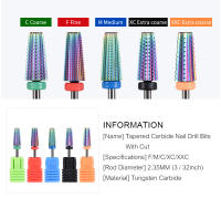 Broca de Uñas KADS con Carburo Trapered Herramienta de Remoción de Esmalte de Gel Acylico para Manicura Cortadora de Miling 3/32" - details 2