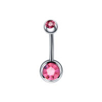 Juego de piercing de cristal para el ombligo, conjunto de Anillo para el ombligo, 14g, g23, de titanio, 6-10mm, 1 unidad - details 6