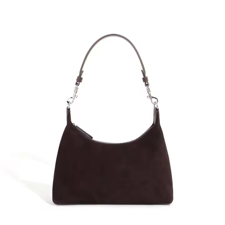 Bolso de cuero de vaca de gamuza, bolso tote de alta calidad, gran capacidad, bolso de hombro de cuero genuino para viajeros - 1