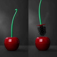 Cepillo De Inodoro En Forma De Cereza Creativa Con Mango Largo Y Bricos Suaves Para Limpieza Del Baño Herramienta De Cepillo De Papelera - details 5