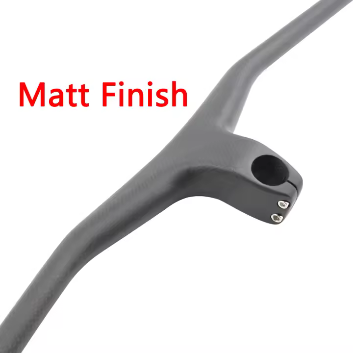 Manillar y vástago de bicicleta de fibra completa 3K mate brillante para bicicleta de montaña, barra de carbono integrada para bicicleta de montaña, ángulo de 17 grados - 1