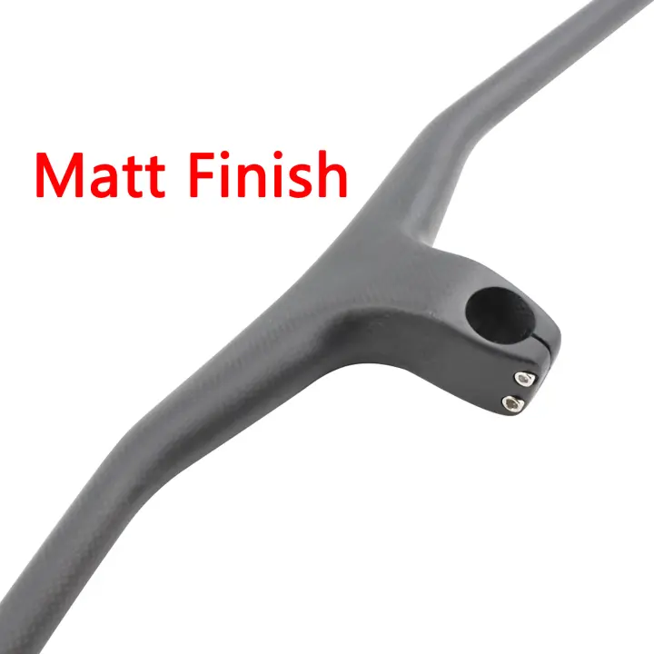 Manillar y vástago de bicicleta de fibra completa 3K mate brillante para bicicleta de montaña, barra de carbono integrada para bicicleta de montaña, ángulo de 17 grados - 1