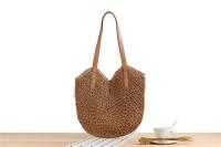 Mochila de hombro de cuerda de papel tejida de hierba para mujer, bolso de playa para vacaciones, nueva moda hecha a mano - details 1