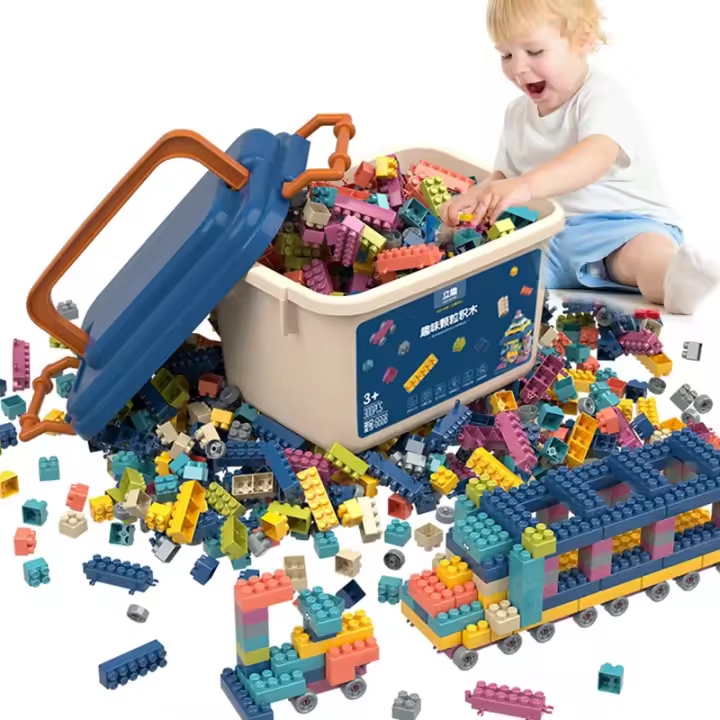 Bloques de construcción creativos de gran tamaño para niños, juegos a granel, bloques clásicos de ciudad, ensamblaje, juguetes educativos con caja - 1