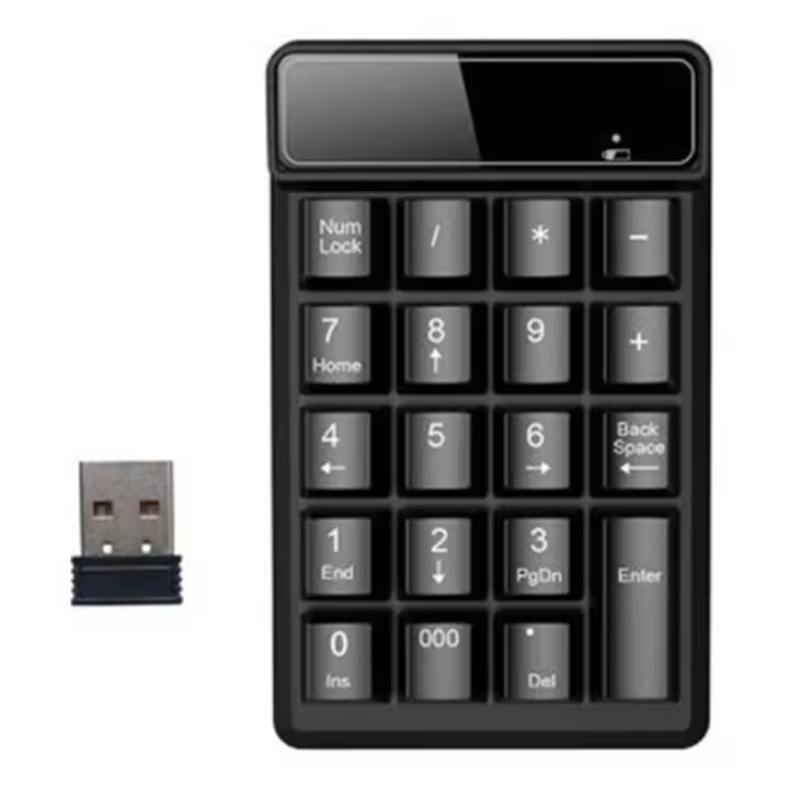 Teclado inalámbrico de 2,4 GHz Mini teclado numérico USB 19 teclas Teclado numérico Receptor de teclado numérico para contabilidad Computadora portátil PC(A) - 1