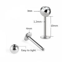 Pendientes de Labios de Titanio Monroe 16g 10mm F136 Helix Tragus Conch Piercing de Cartilaje Joyería Corporal de Metal con Piedra Principal Zirconia Cúbica - details 1