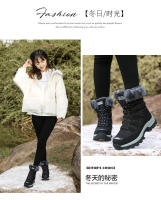 Botas impermeables y resistentes al frío, botas de nieve cálidas, gruesas y apiladas para mujer para exteriores. - details 15