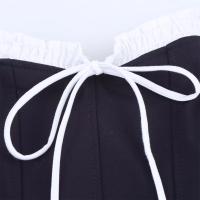 PB & ZA 2025, temperamento dulce francés, diseño de color de contraste simple, vestido con pajarita, falda con tirantes, ropa de verano para mujer - details 3