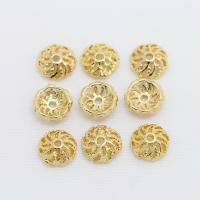 Tapas de cuentas de copos de nieve de latón de Color dorado de 18K, accesorios de alta calidad para manualidades, materiales para hacer joyas, sitio web oficial de Rosediy - details 27