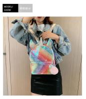 Unicornio mochila escolar, portátil, casual, niñas, colorido fresco, bola de piel lindo, lentejuelas bolsa de hombro - details 4