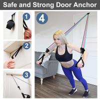Set De Bandas De Resistencia Para Ejercicio 5 Tubos Con Anclaje En Puerta Manijas Para Piernas Y Tornillos De Tobillo Barril De Fitness - details 8