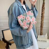 Bolsa de Maquillaje Floral de Algodón Monedero de Bolsillo con Cierre de Cremallera para Mujeres - details 4